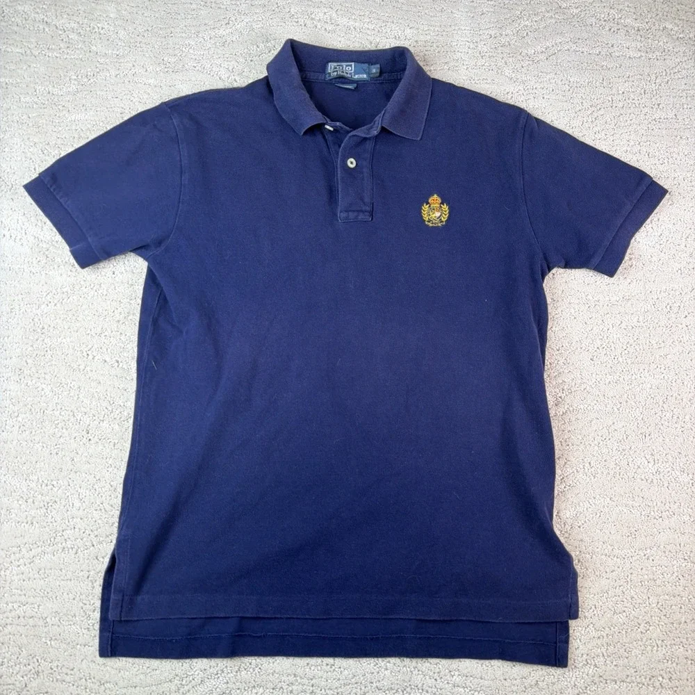 Men's Polo By Ralph Lauren Small Crest Logo Short Sleeve Polo Shirt Vintage‎